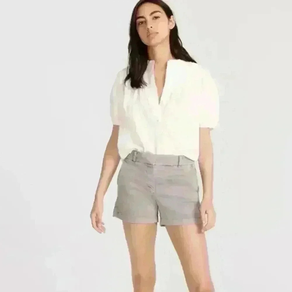 J Crew Women's 4" stretch chino khaki short size 8